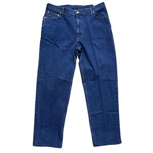 Lands End Square Rigger Jeans Mens 38x32 Blue Denim Straight Leg Classic NWT